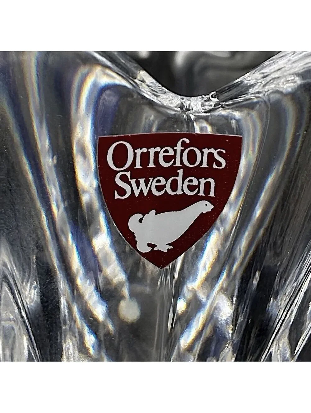 Vintage Orrefors Fleur Crystal Bowl Jan Johansson Signed Sweden 4.75